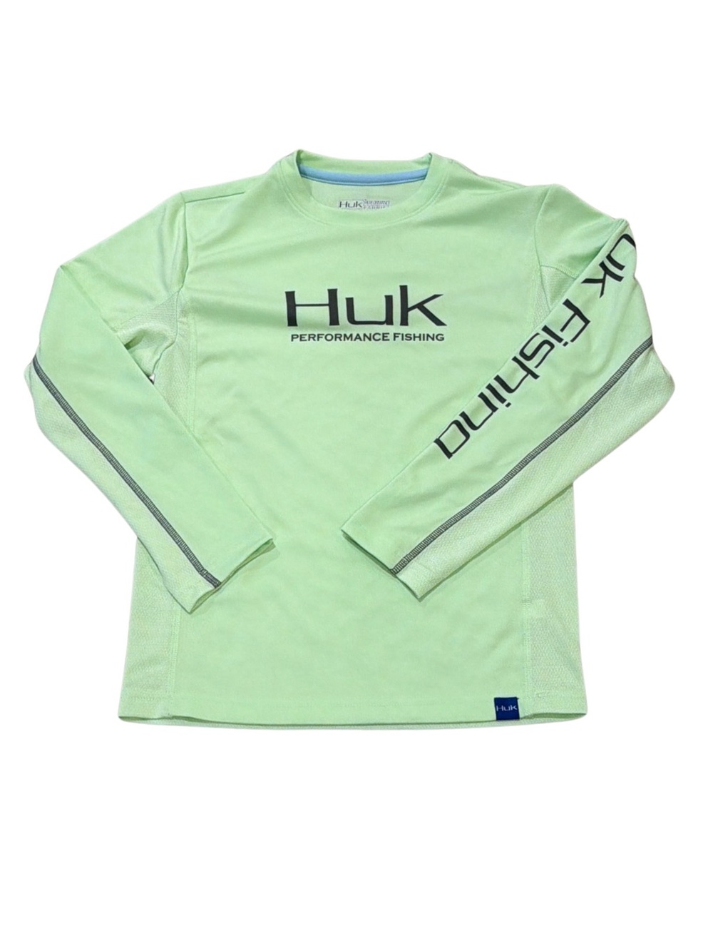 Huk Long Sleeve Performance Fishing Tee - Light Green | Youth Medium